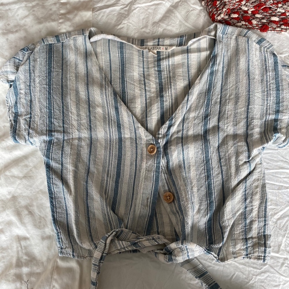 Linen-style Crop Top